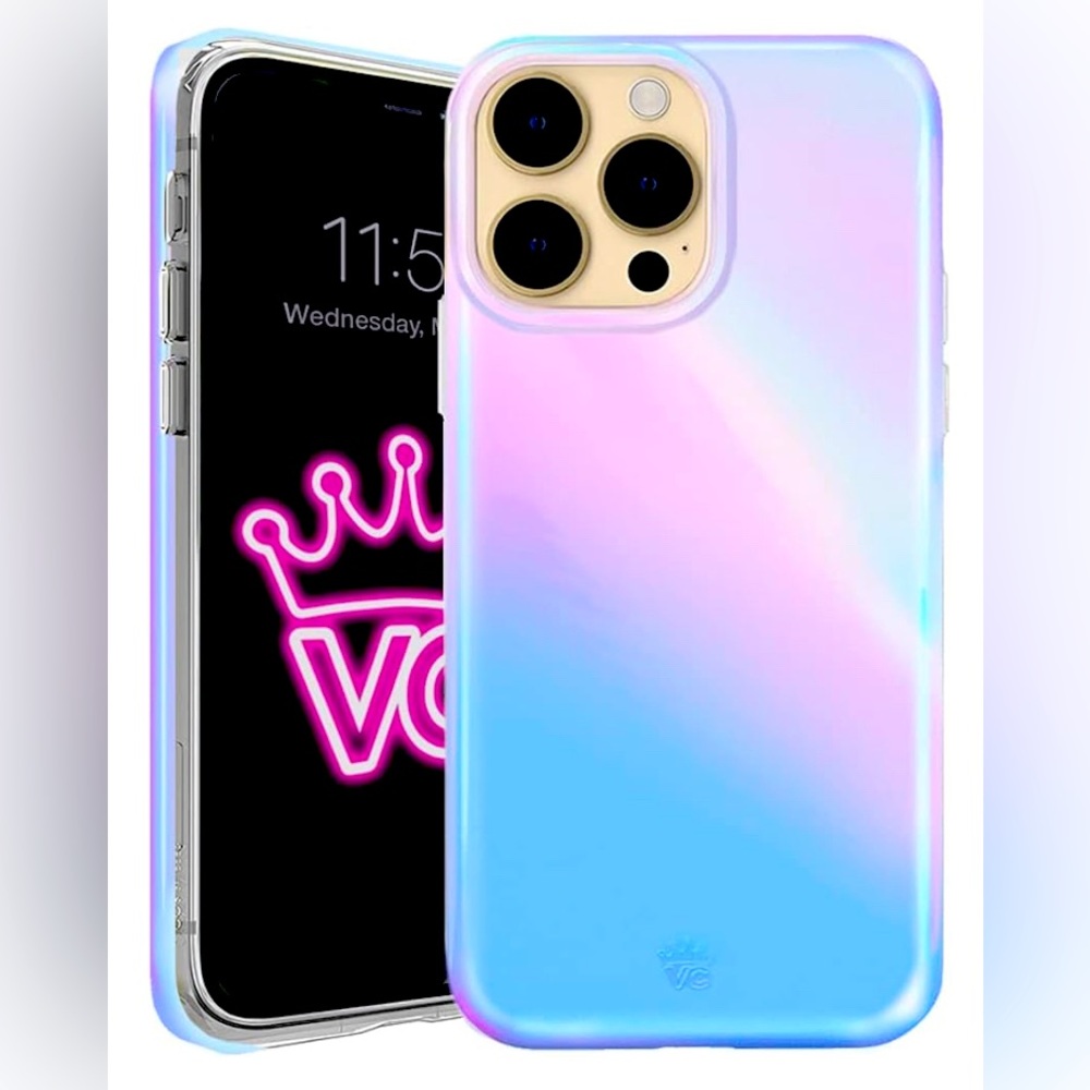 Velvet Caviar 14 Pro Max Iridescent Nebula protective case